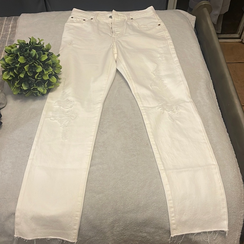 LEVI WHITE 501 JEANS